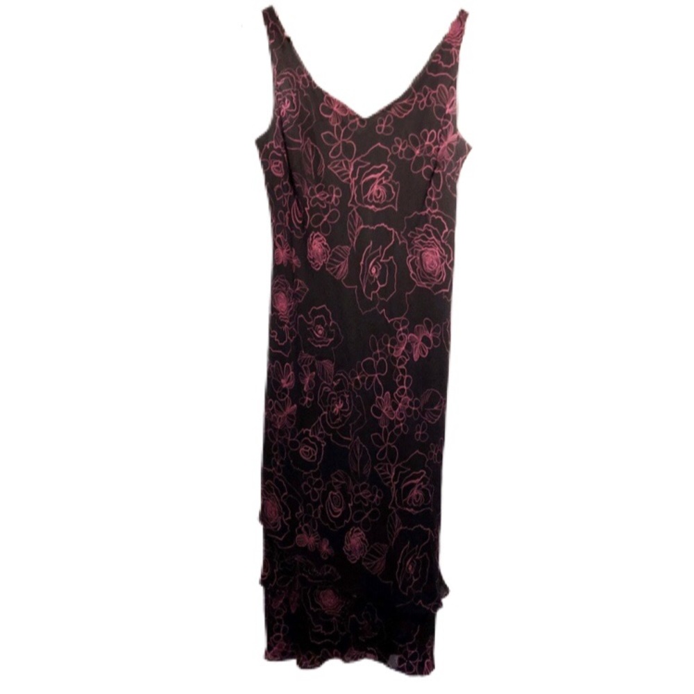 Evan Picone Navy Pink Floral Cocktail Dress sz 16